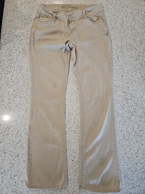 Wallflower Tan Flare Leg Pants Size 11 Juniors Lightweight Stretch Khaki